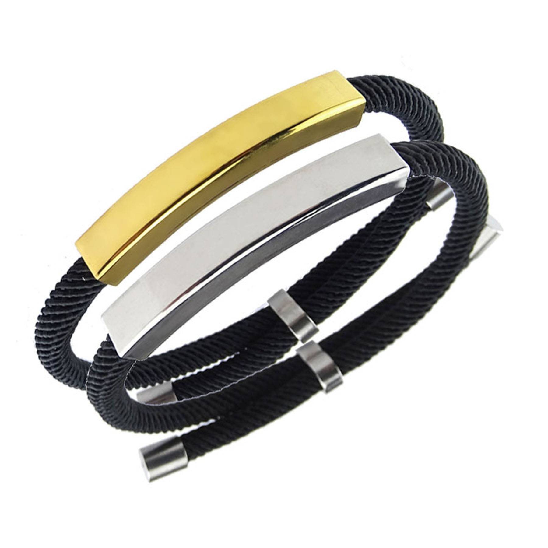 Stainless Steel Braided Cotton Rope Bracelet 5