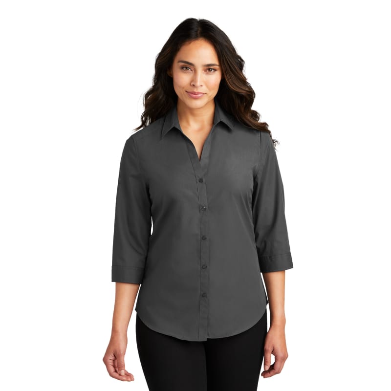 Port Authority Ladies 3/4-Sleeve Carefree Poplin Shirt. 8