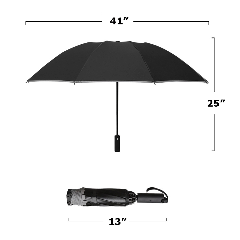 Inverted Reverse Umbrella with Reflective Strip Flashlight 8