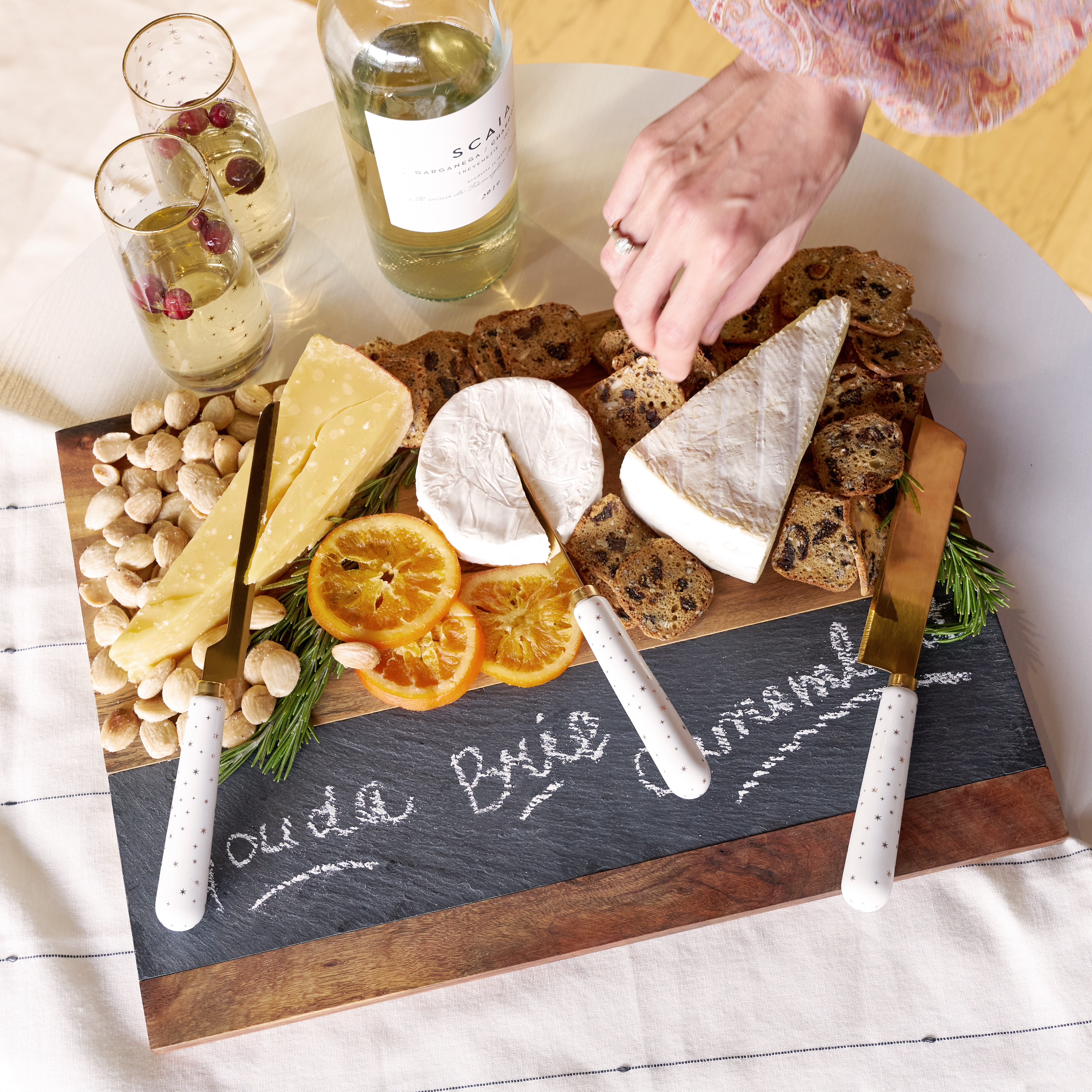 Twine Living® Wood and Slate Serving Board 8
