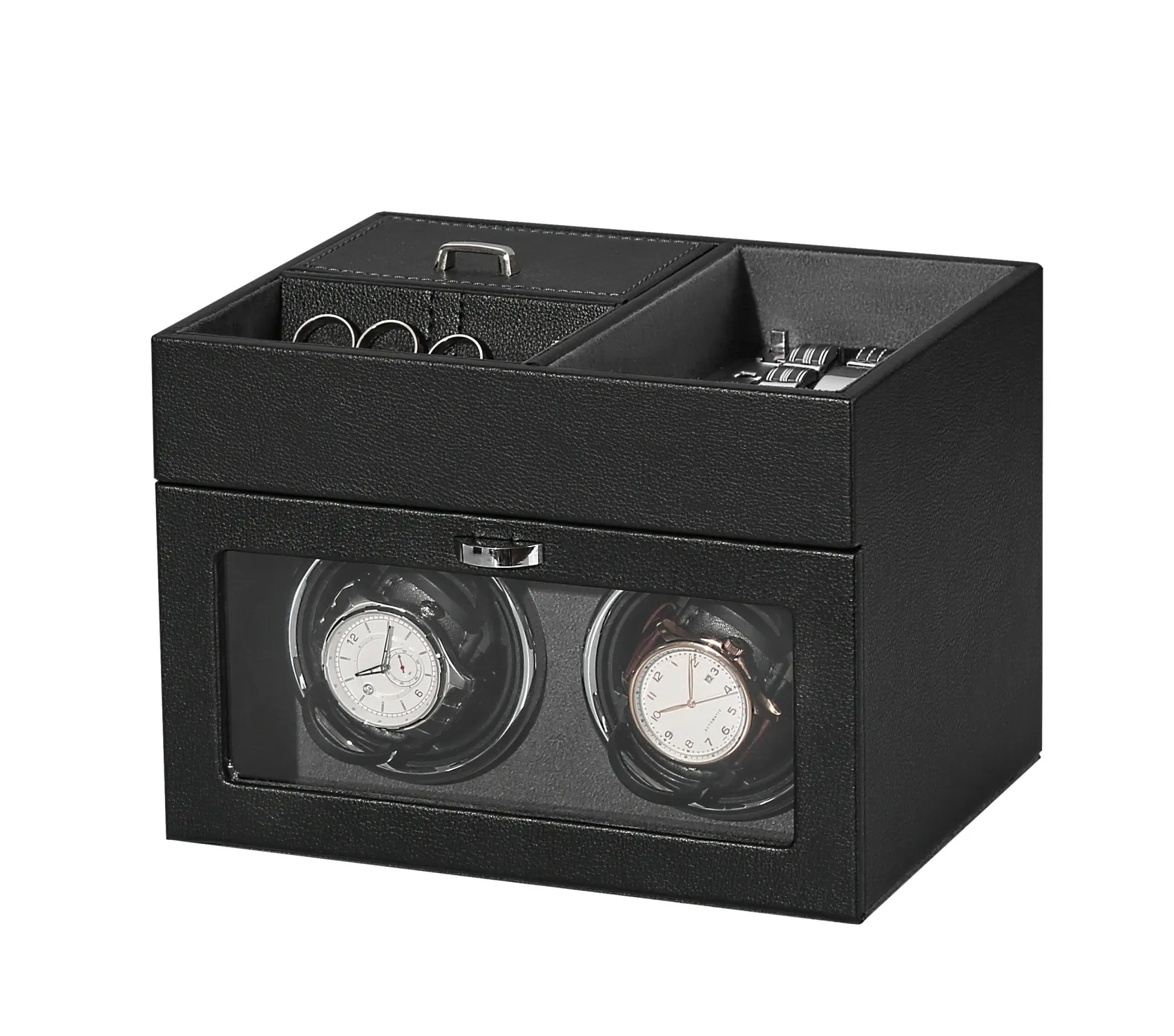 Multi-Function 2-Slot Watch Winder Jewelry Storage Box 5