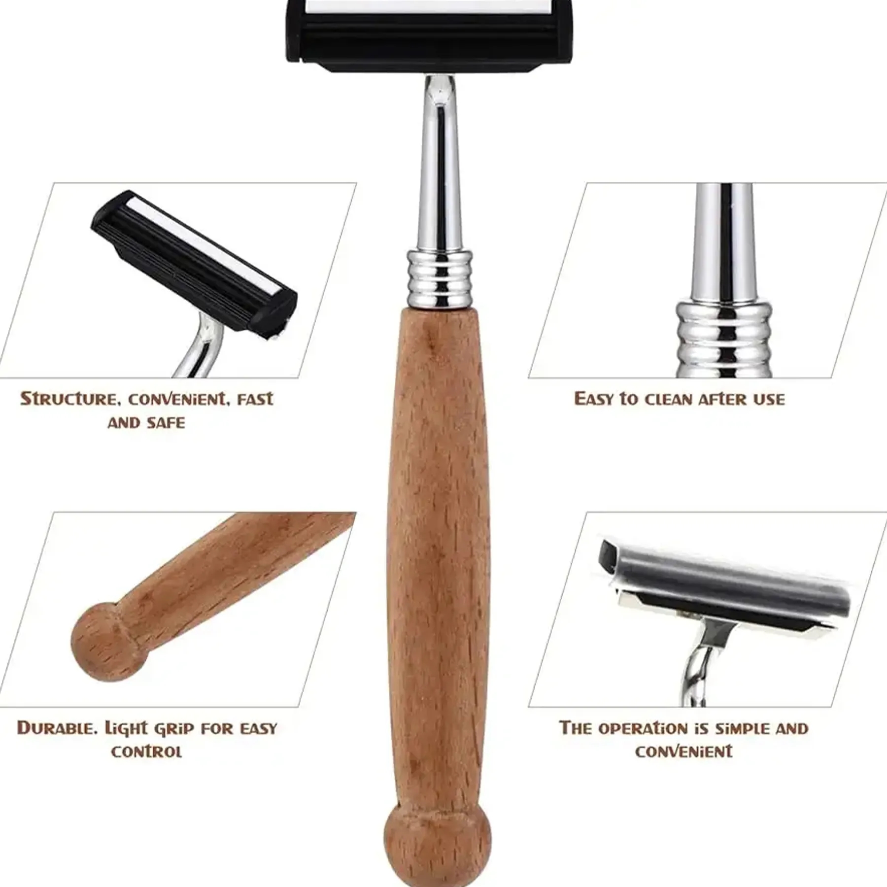 Bamboo Triple Stainless Steel Blade Disposable Razor 4