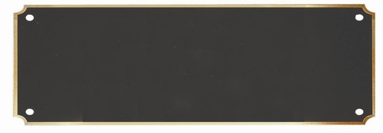 3-1/2" x 8-1/2" Blank Laserable Header Plate with Gold Border 2