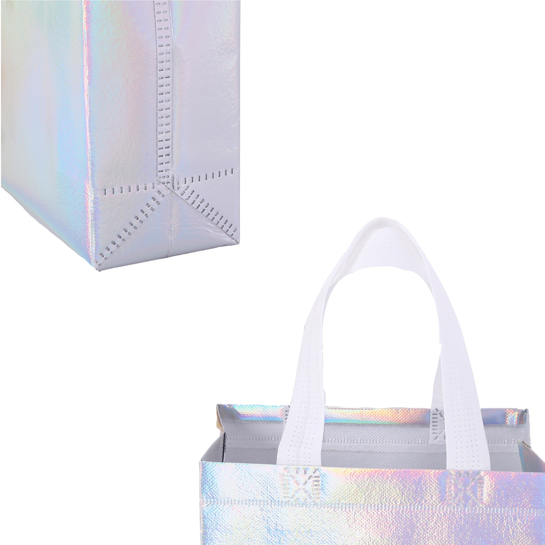 Glossy Reusable Laser Dazzle Laminating Grocery Bags 2