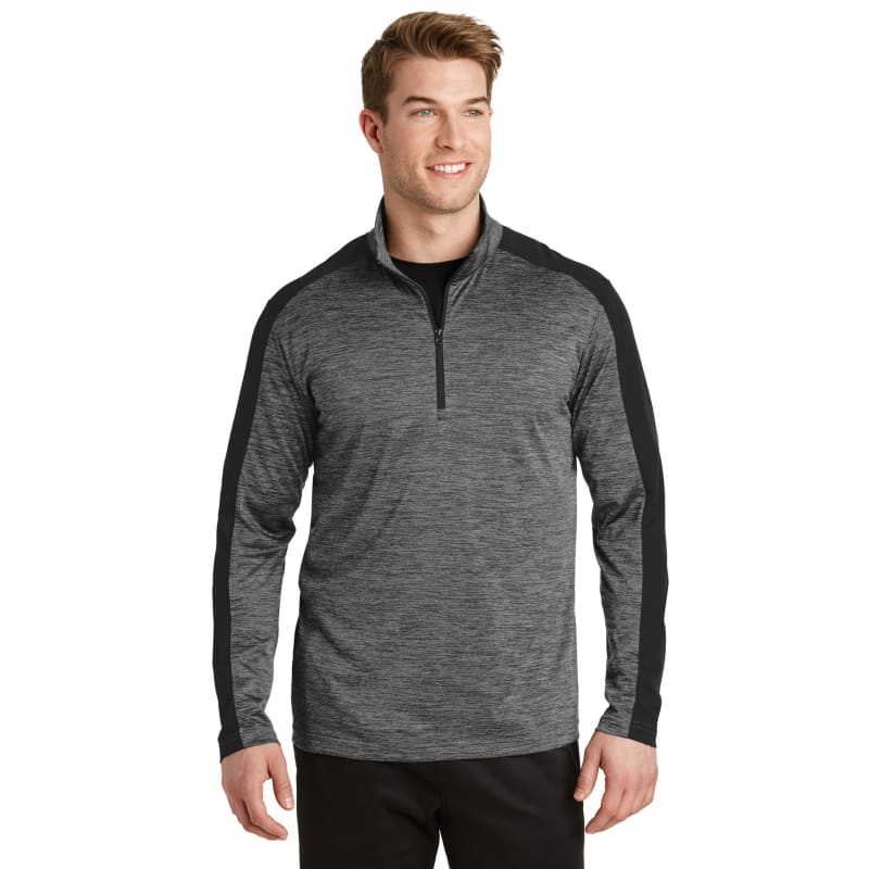 Sport-Tek PosiCharge Electric Heather Colorblock 1/4-Zip Pullover., custom hoodie or sweatshirt with logo imprint 8