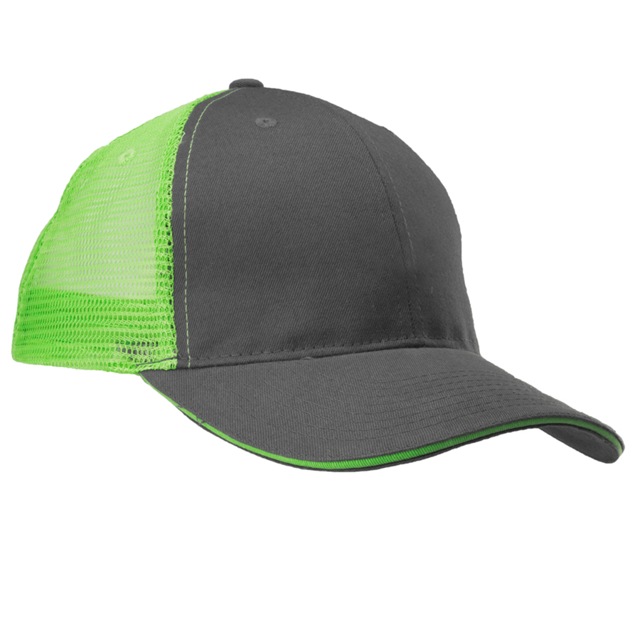 Structured Two-Tone Cotton Mesh Trucker Cap