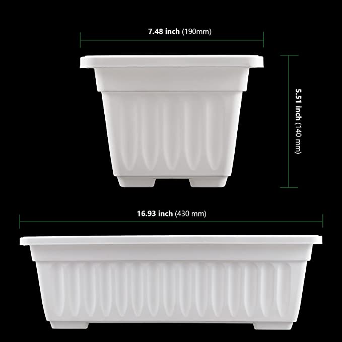 17 Inches Plastic Vegetable Rectangular Planters /Trays 8
