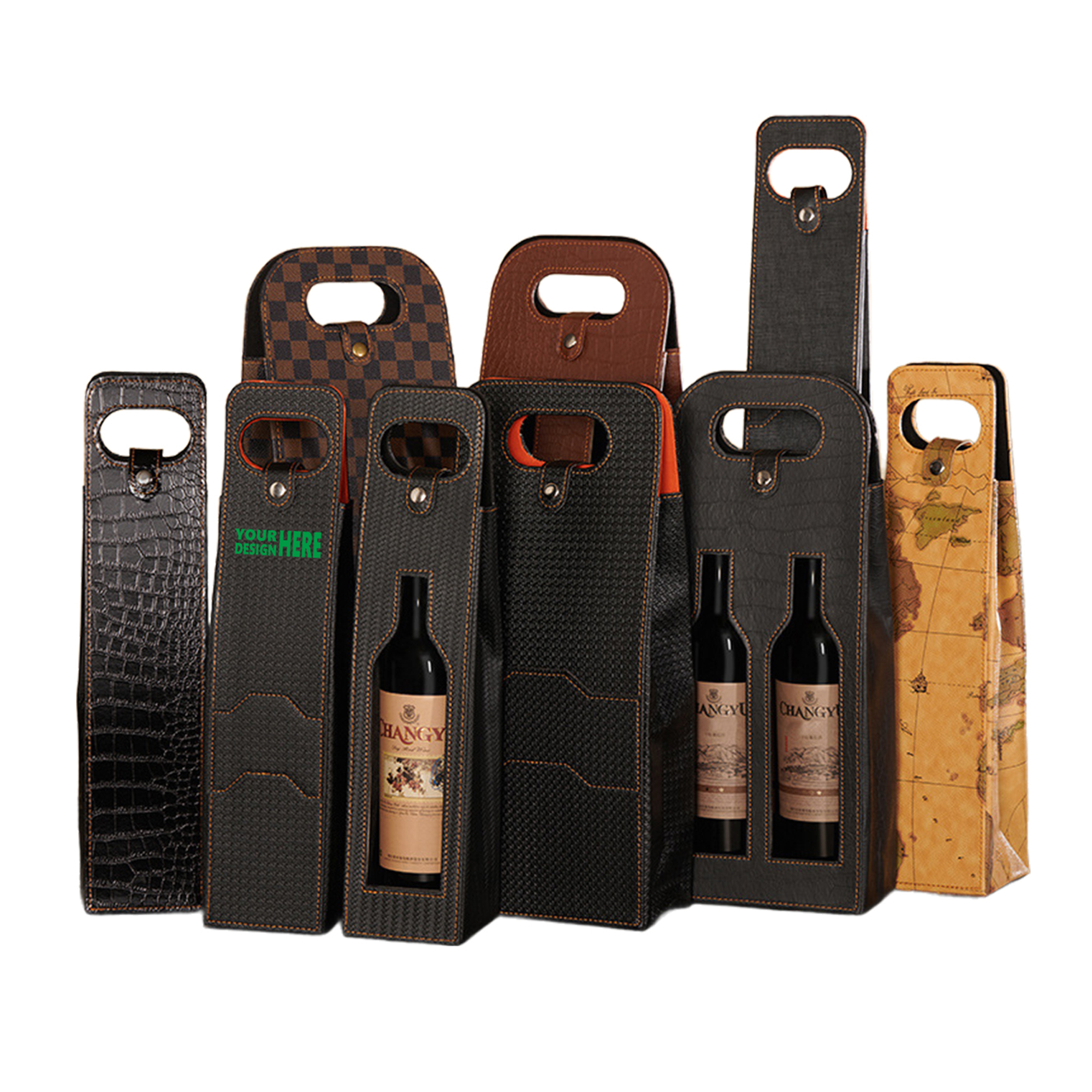 MOQ50 Stylish Wine Gift Bag for Two Bottles with Window 2