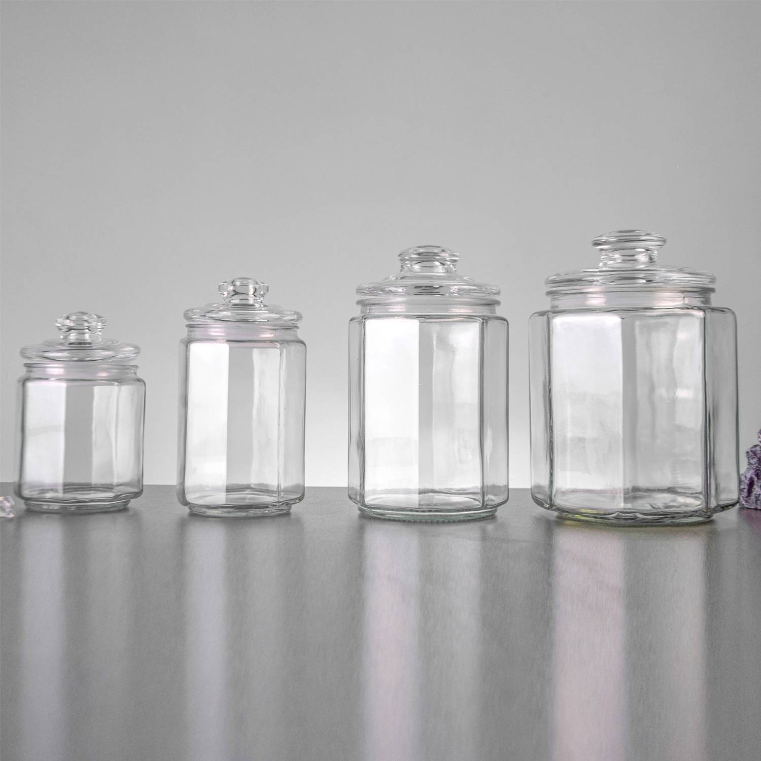 12oz Clear Glass Premium Quality Apothecary Jars/Bathroom 4