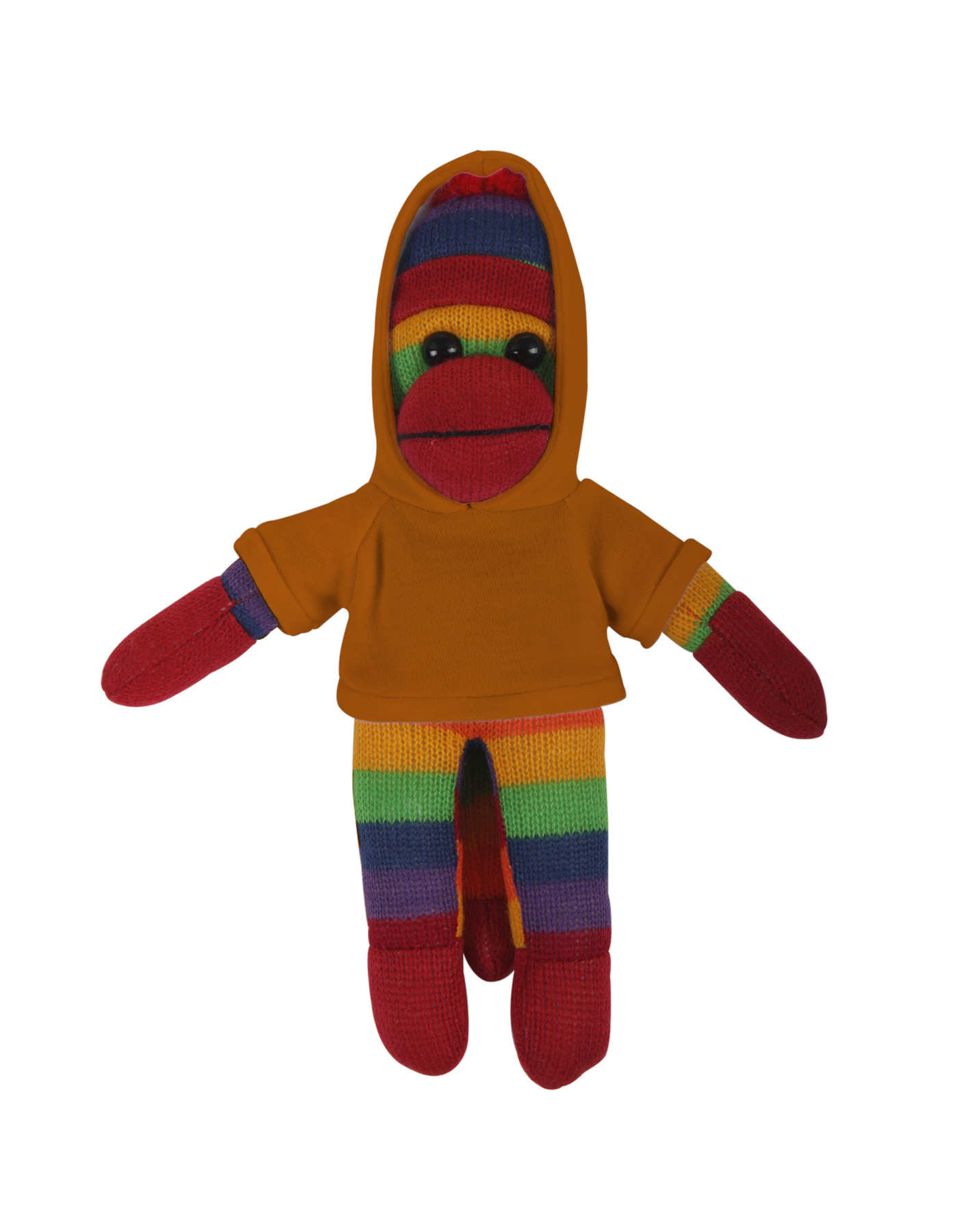 soft plush Rainbow Sock Monkey with hoodie 13