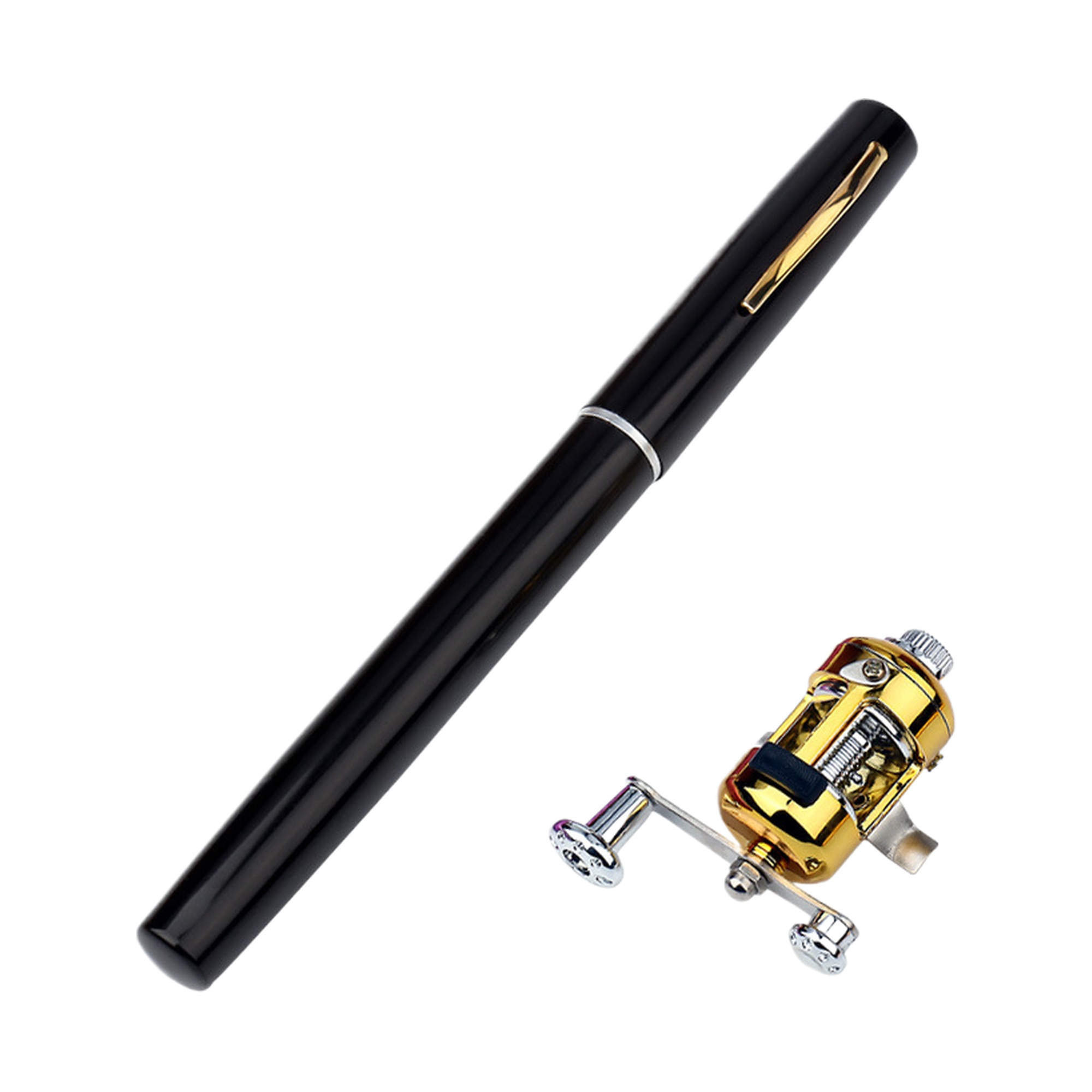 Aluminum Alloy Pen-Style Fishing Rod 1m Mini Portable Pocket Ice Raft Bridge Fishing Hard Action 5