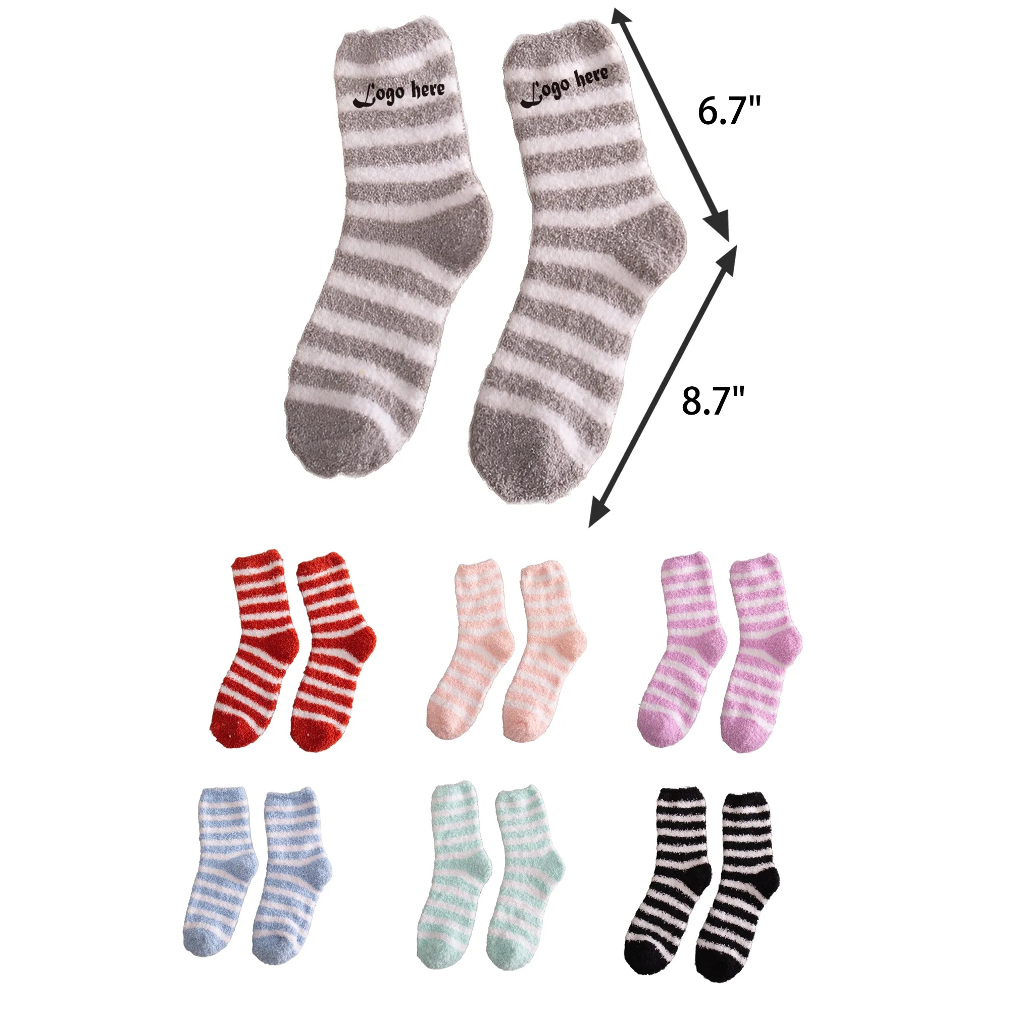 Striped Coral Fleece Warm Socks 2