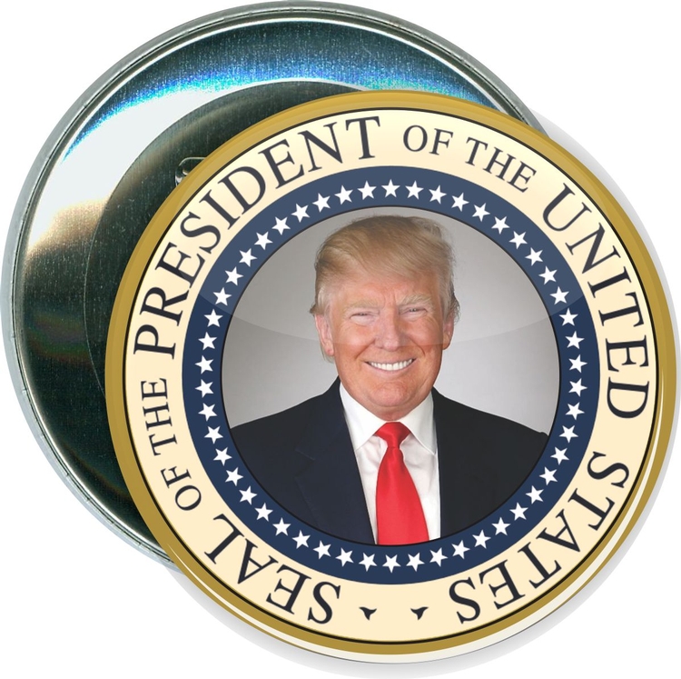 President Trump, Presidental Seal Yellow, Political Button