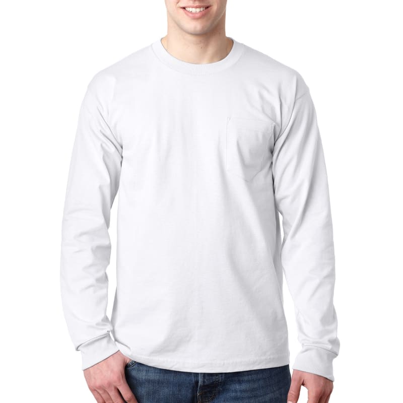 Bayside Adult 6.1 Oz., 100% Cotton Long Sleeve Pocket T-Shirt 3