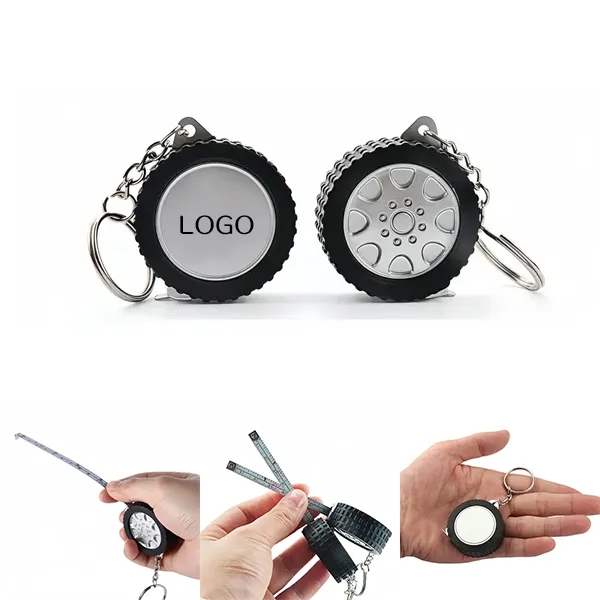 Tire-Shaped Keychain Tape Measure - Compact Portable Design 7