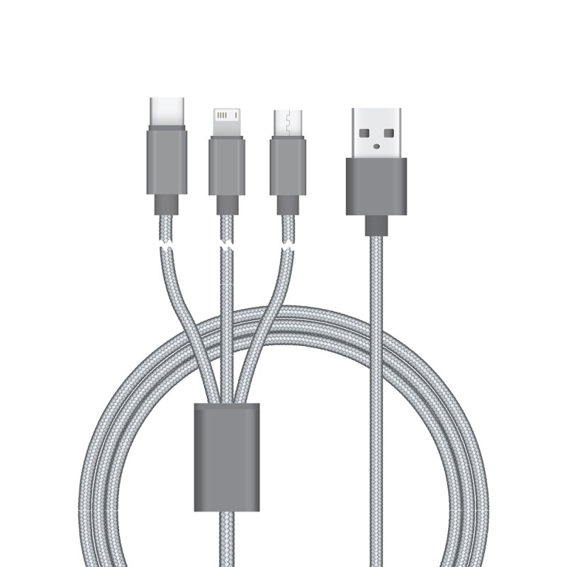 Connect Reach 5ft 3-in-1 Braided Charging Cable 4