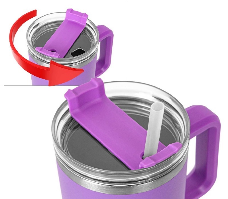 Stainless Steel Tumbler with Handle and Straw, 40 oz. 2