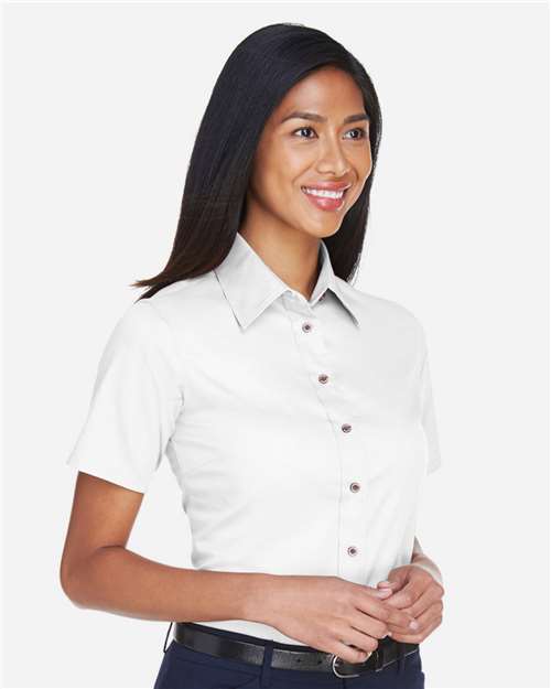 Women's Easy Blend™ Short Sleeve Twill Dress Shirt with Stain-Release - M500SW 22