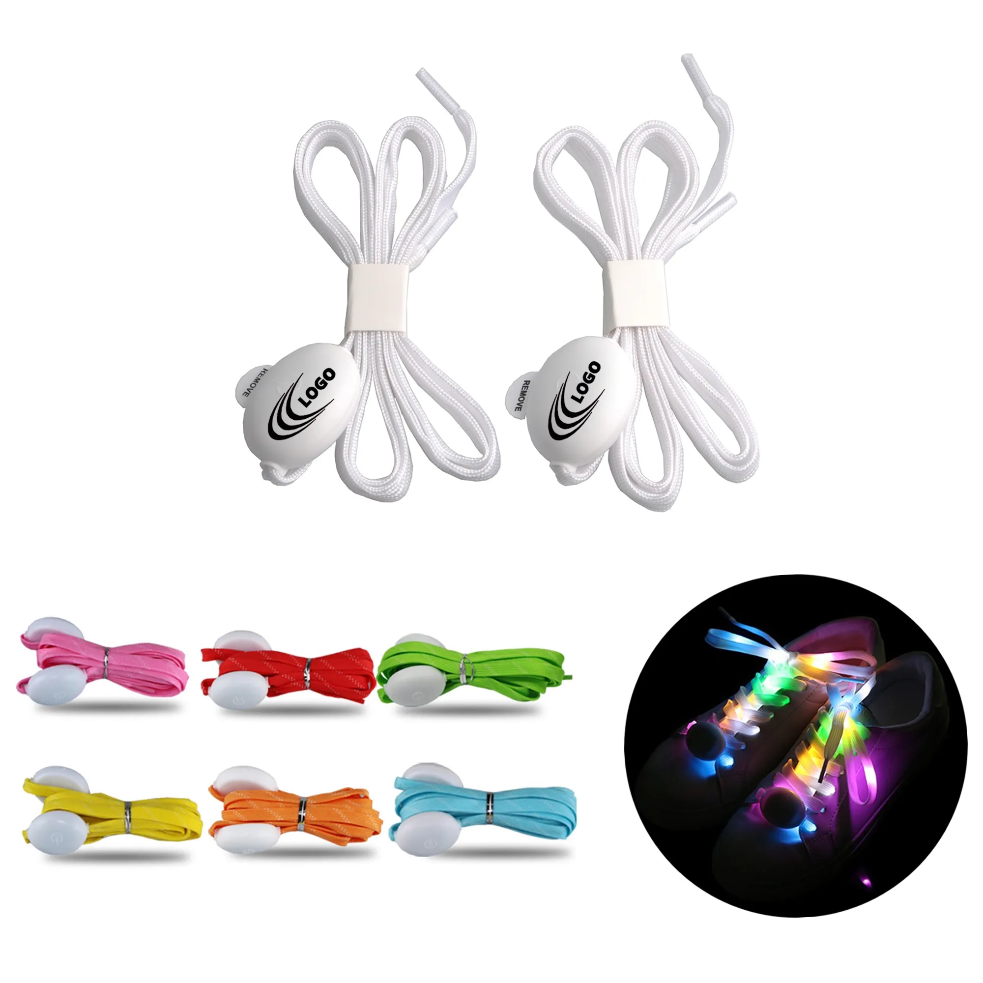 LED Multicolor Light-Up Shoelaces MOQ 50pairs 7