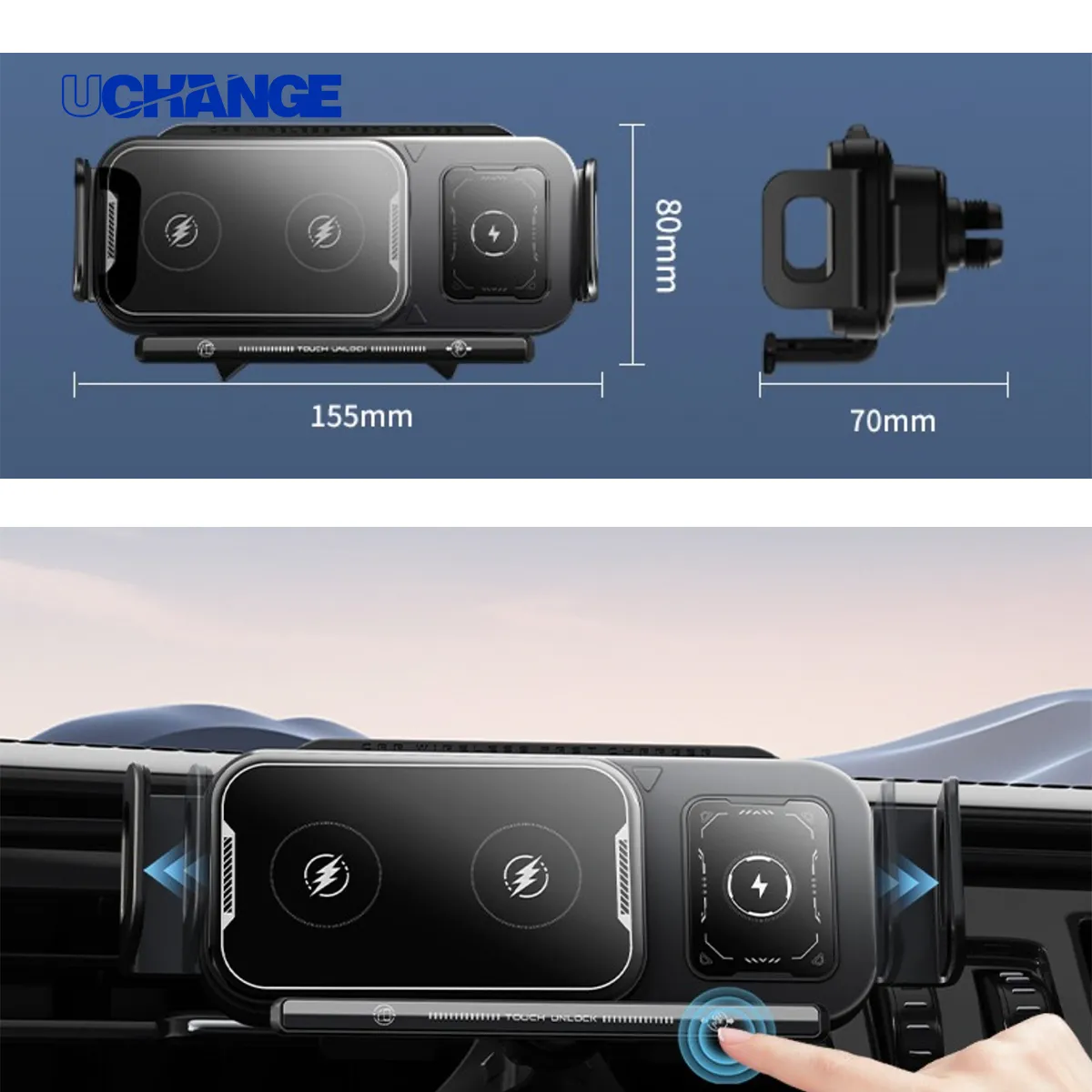 Foldable-Phone Wireless Car Charger Mount 4