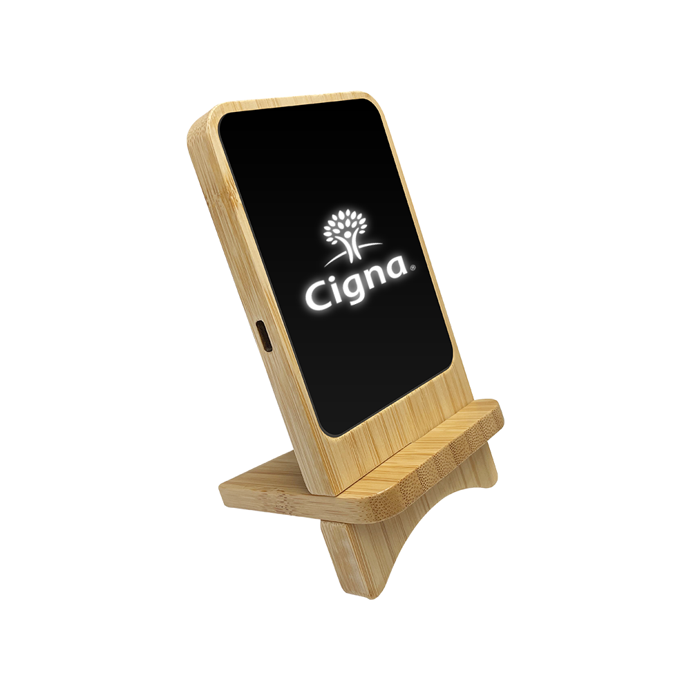 Aurora  Light-up Bamboo Wireless Charger Stand 8