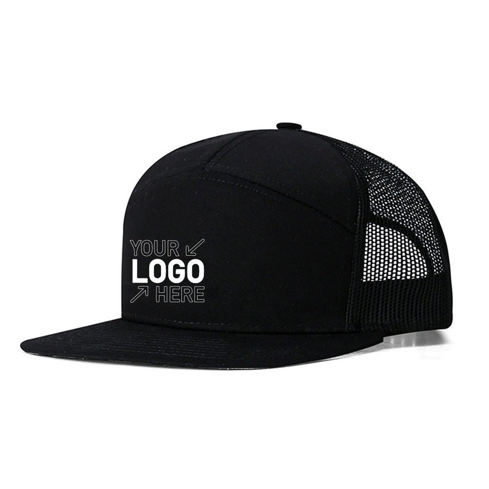 Breathable trucker flat brim hip hop mesh hat 4