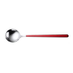 7.67 Inch Dual Color Silver Spoon With Round Head 10