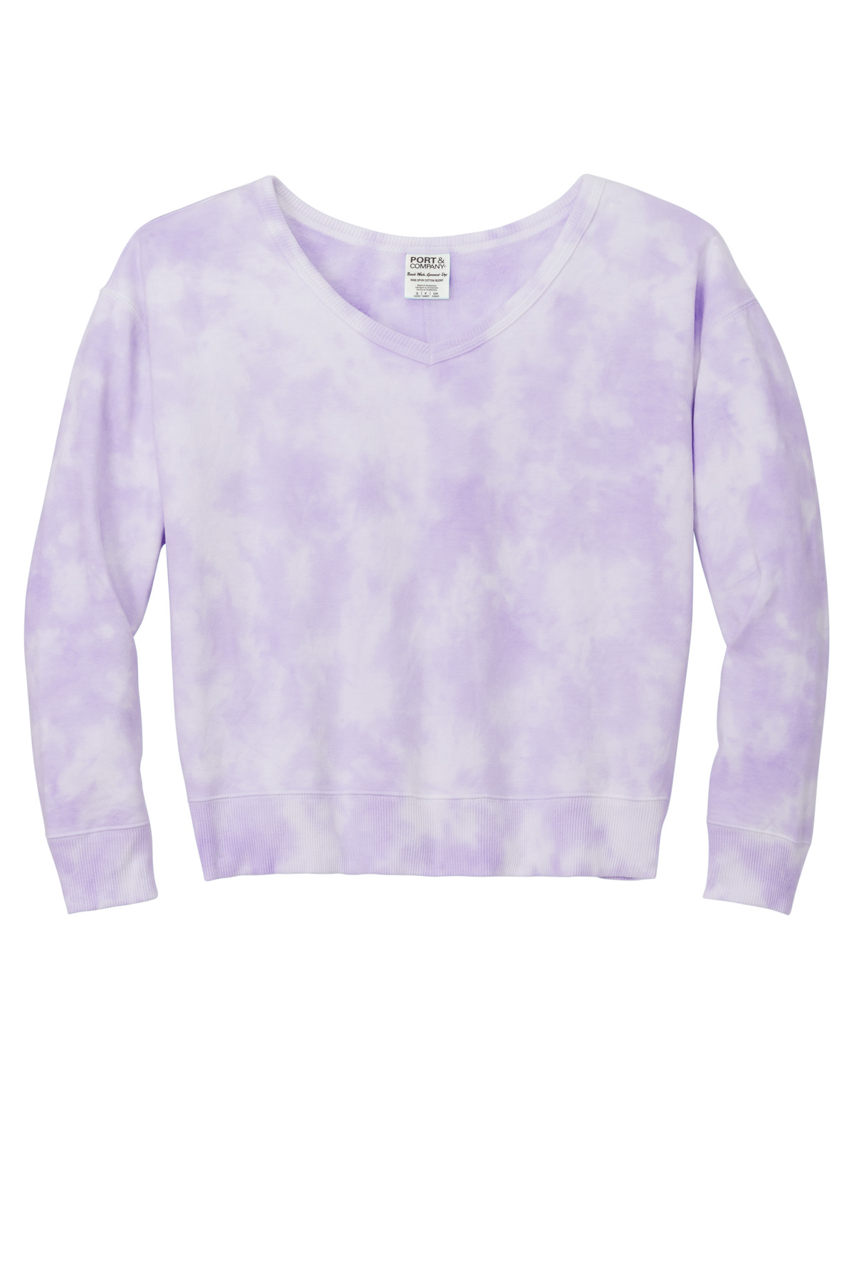 Women's Beach Wash Cloud Tie-Dye V-Neck Sweatshirt
