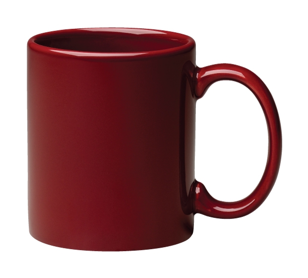 11 oz Burgundy C Handle Mug