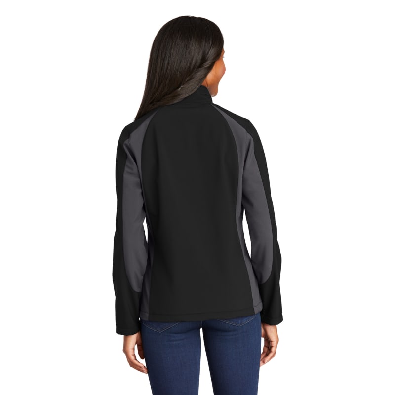 Sport-Tek Women's Colorblock Soft Shell Jacket. 3