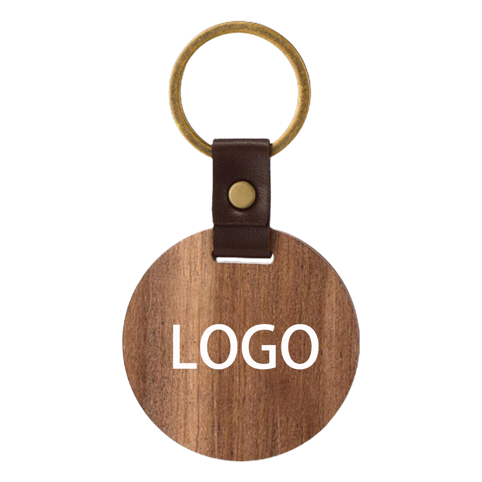 Black Walnut Keychain with Leather 1