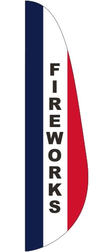 "FIREWORKS" 3' x 12' Message Feather Flag 1
