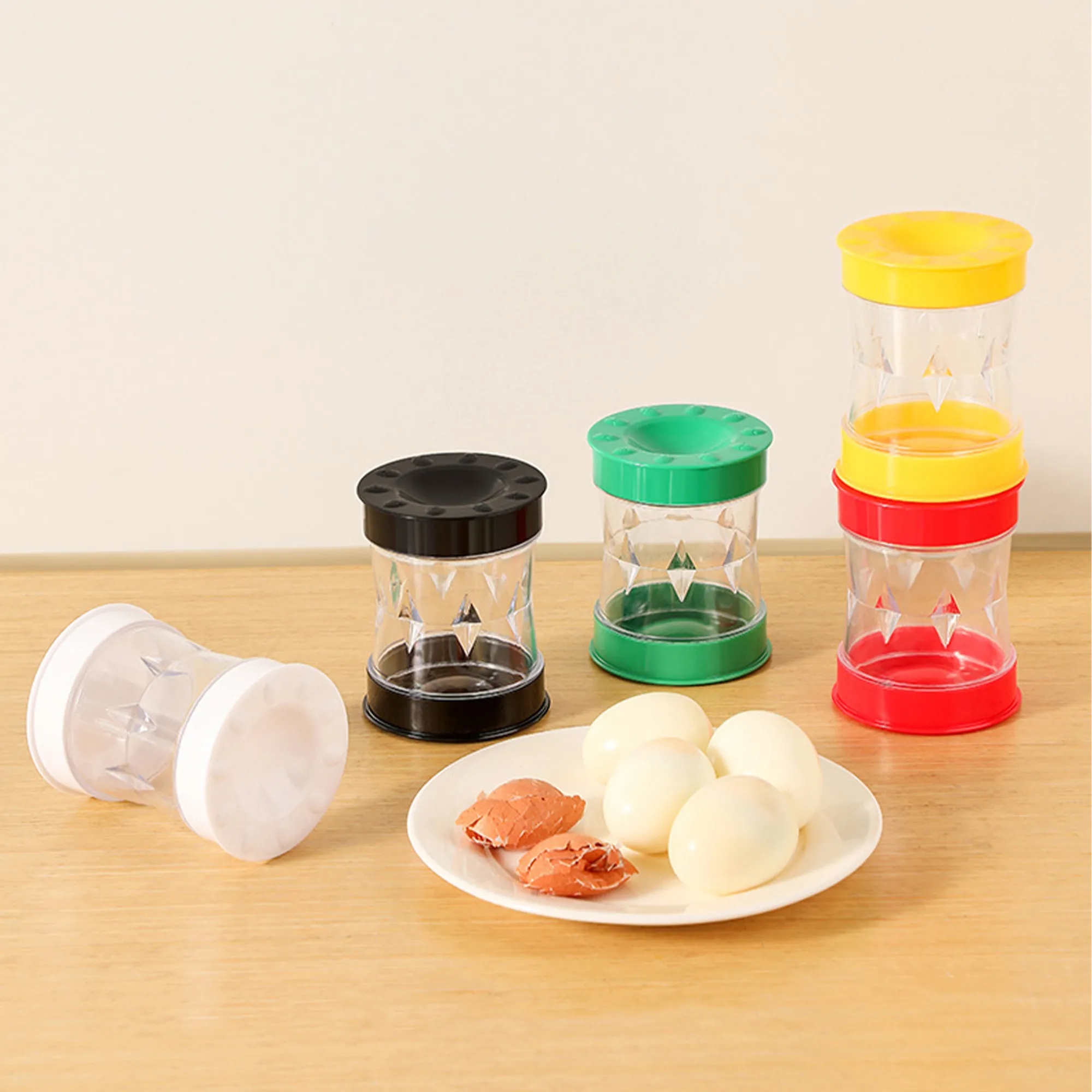Durable PP Plastic Hand Cranked Egg Peeler Kitchen Tool 3