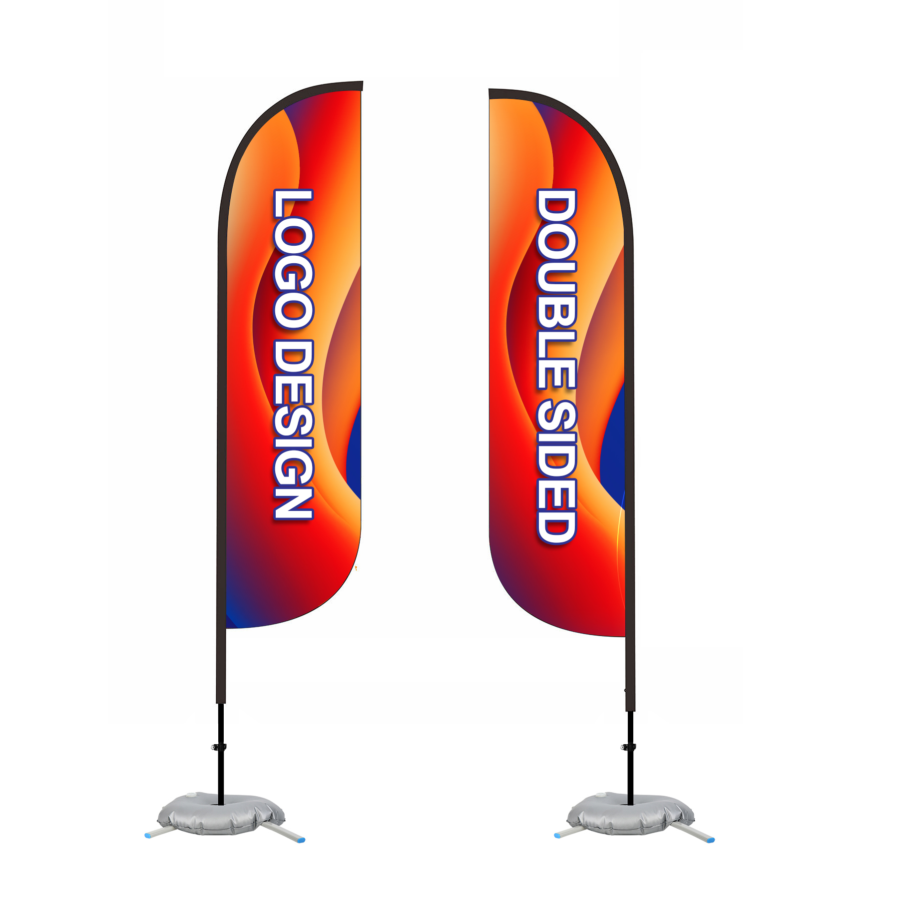 13' Custom Feather Flag Kit- Double Sided W/ Cross Base 2
