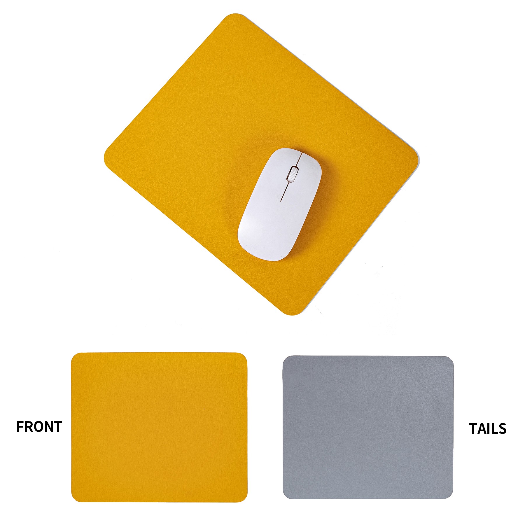 Square Double-Sided Leather Solid Color Mouse Pad 5