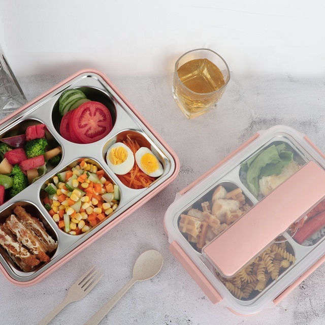 SS Bento Lunch Box with Spoon and Fork Storage 5