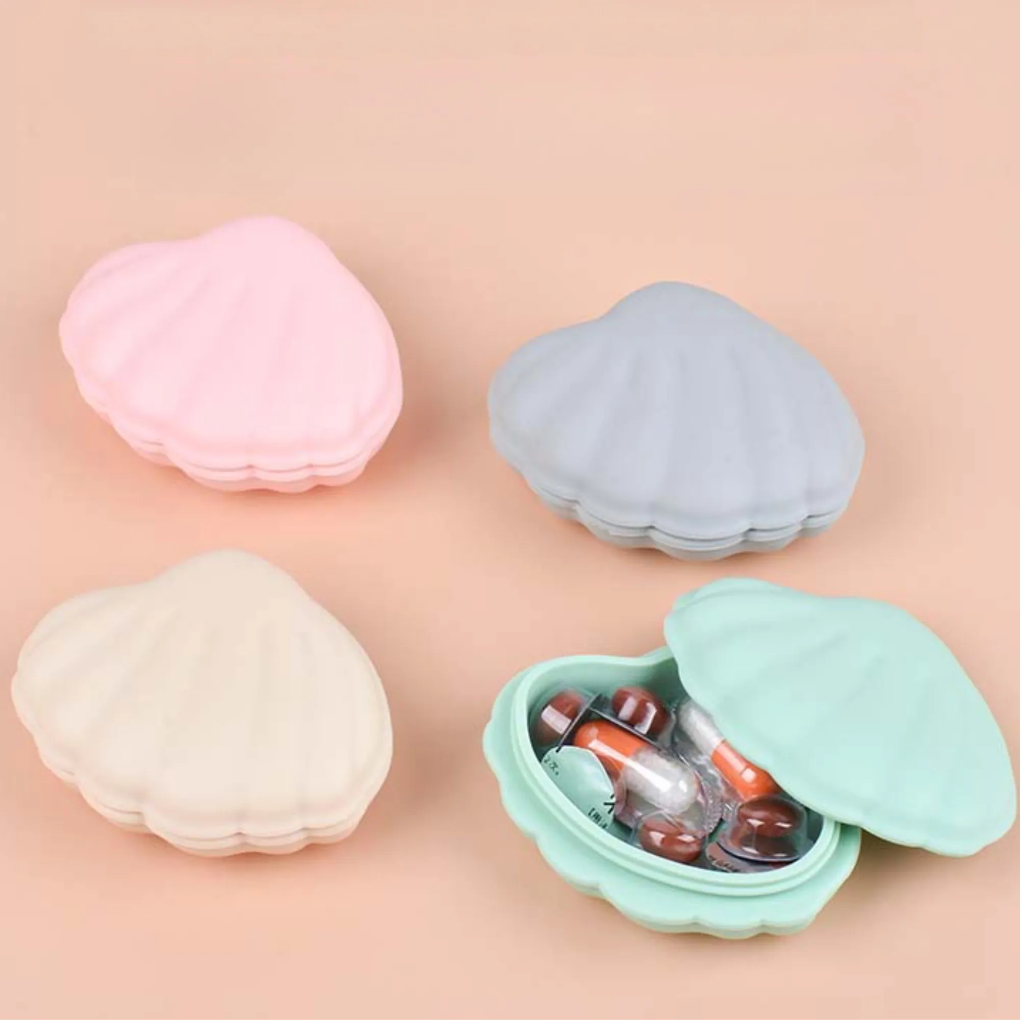 Shell Shaped Silicone Jewelry Box Earring Storage Case 4
