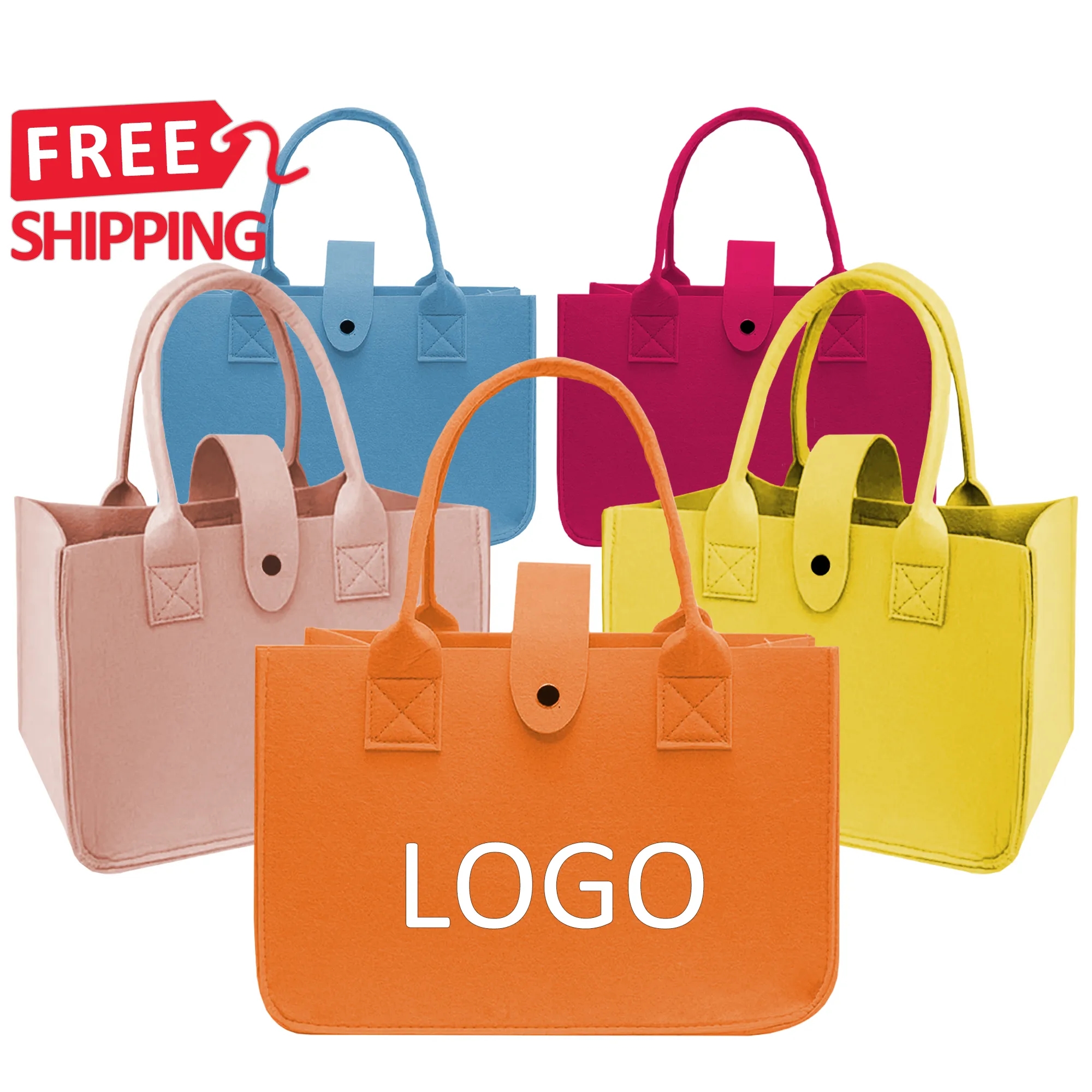 Large Reusable Shopping Travel Gift Felt Tote Bag 15