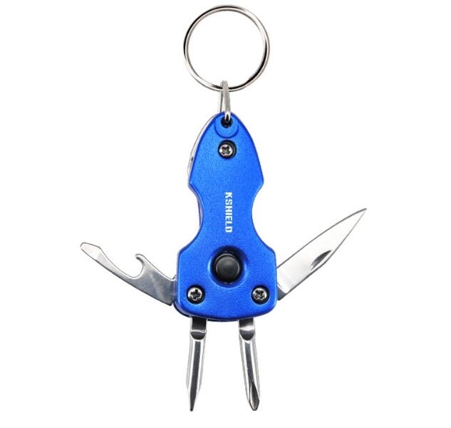 Multifunction Folding Pocket Mini Tool LED Keychain 2