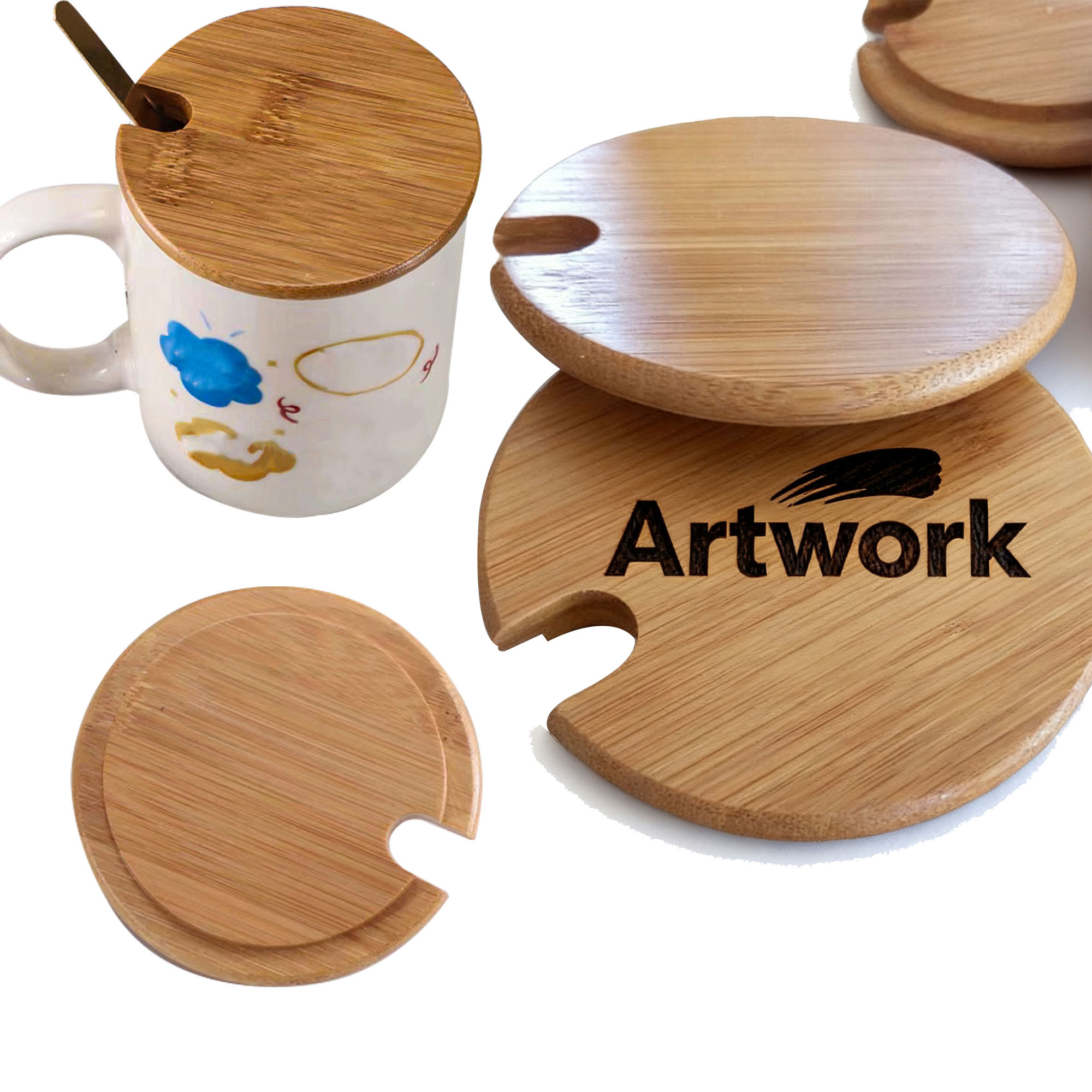Bamboo And Wood Mug Lid 2