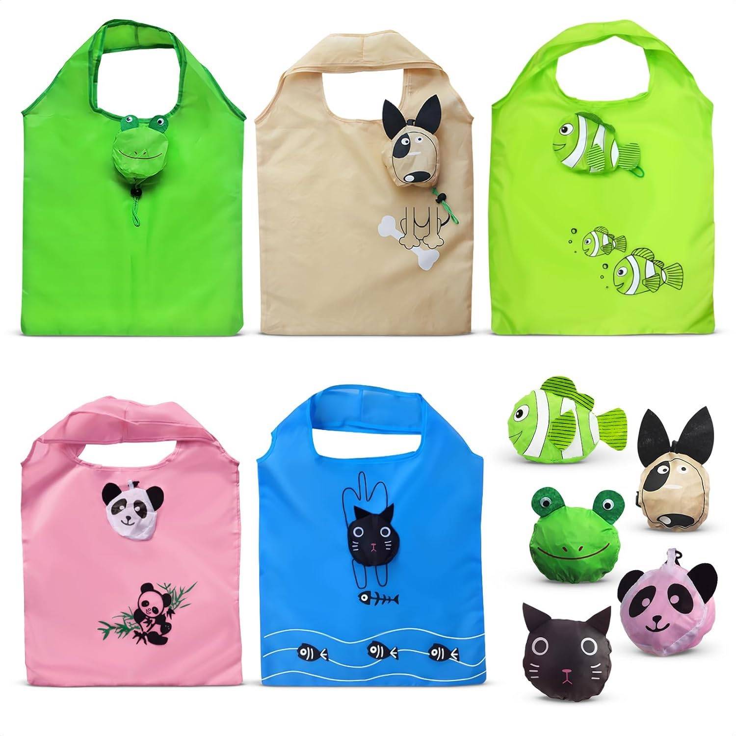 Foldable Animal Polyester Shopping Bag Grocery Pouch 5