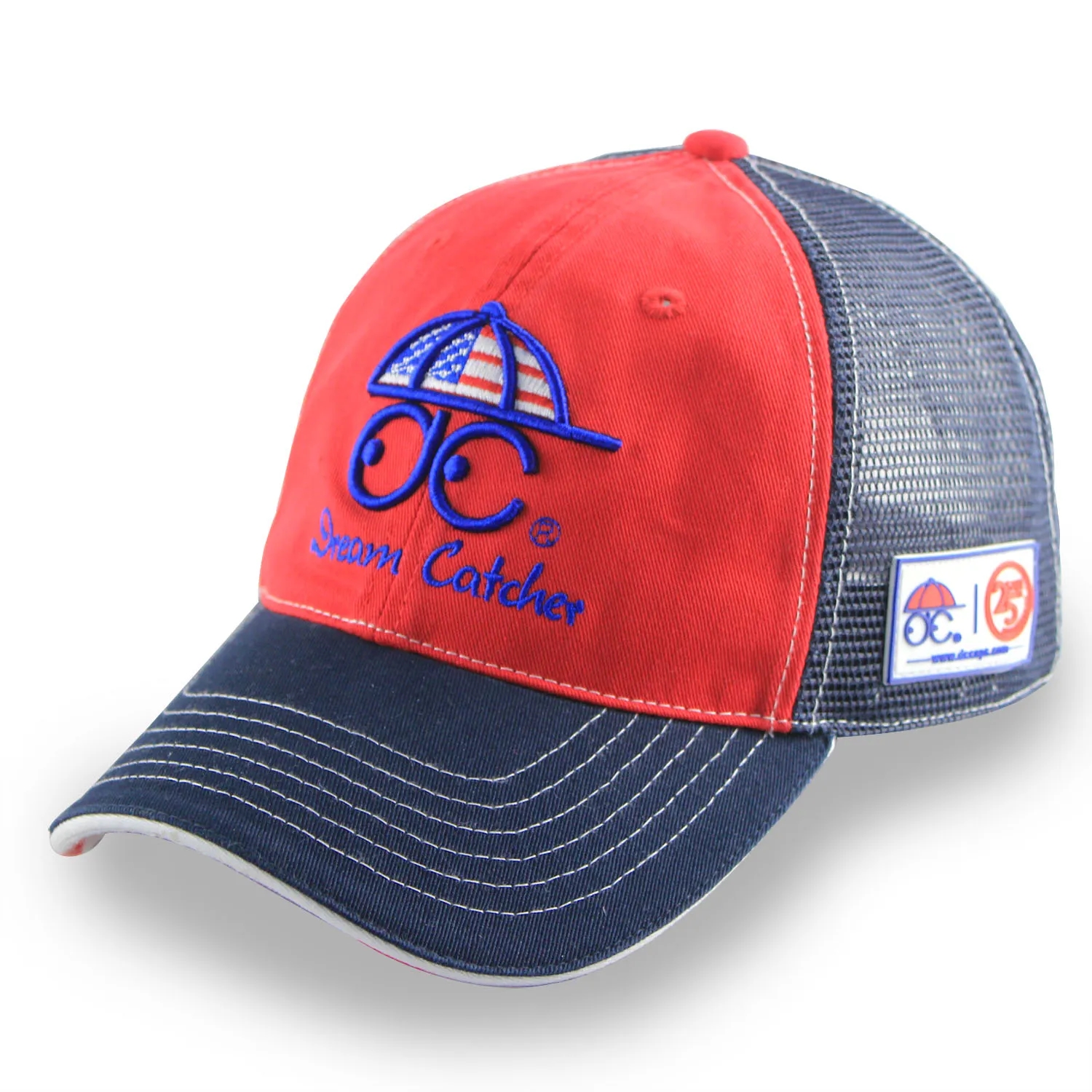 Trucker Cap 5 Panel Mesh Back SnapBack Woven Patch