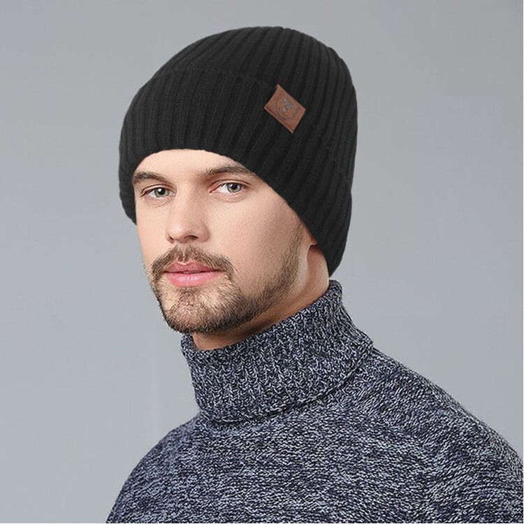 Custom Embroidery Thick Ribbed Knit Beanie 2