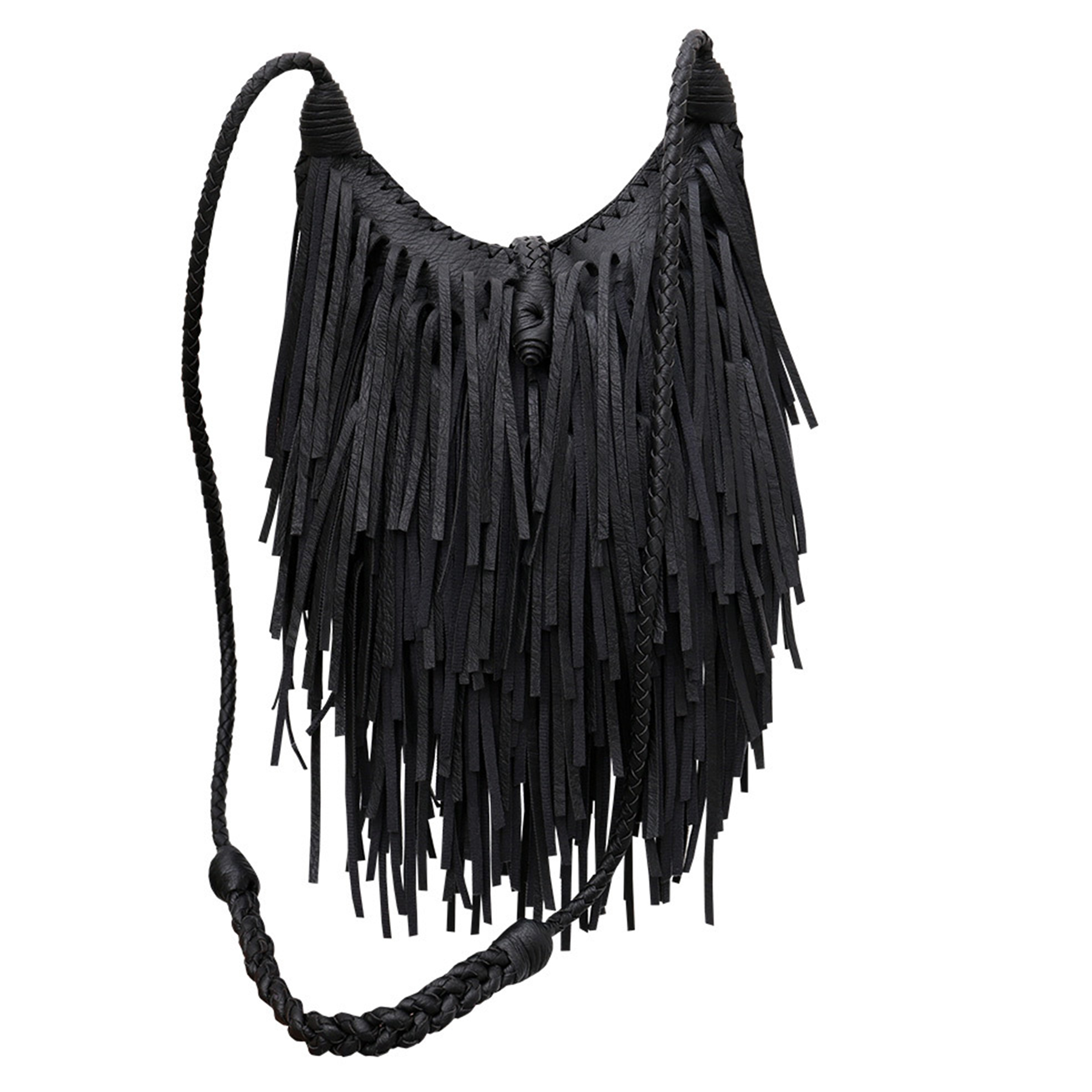 PU Hand-woven tassel shoulder cross-body bag 4