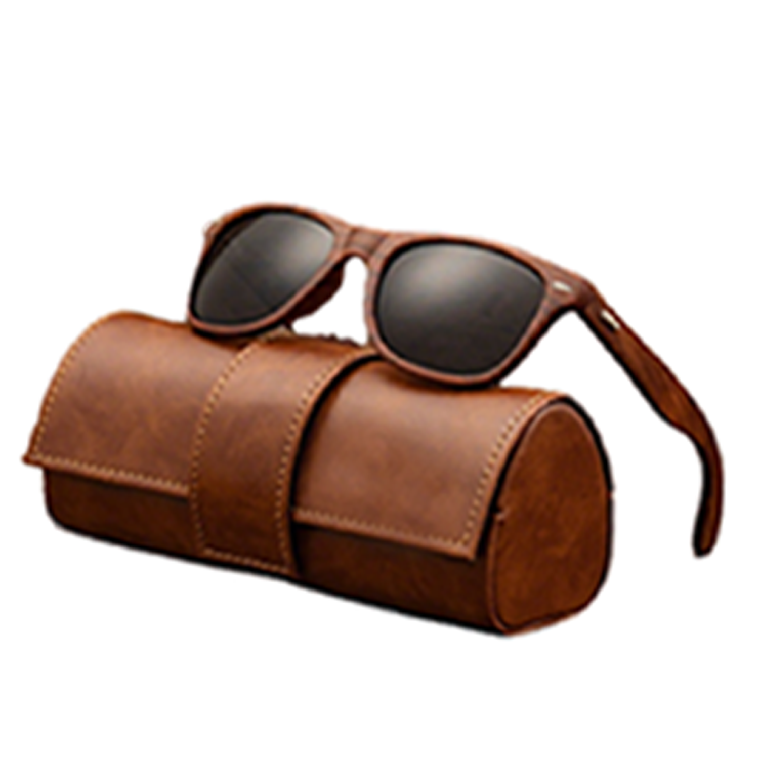 Retro Wooden Frame Sunglasses with Case 3