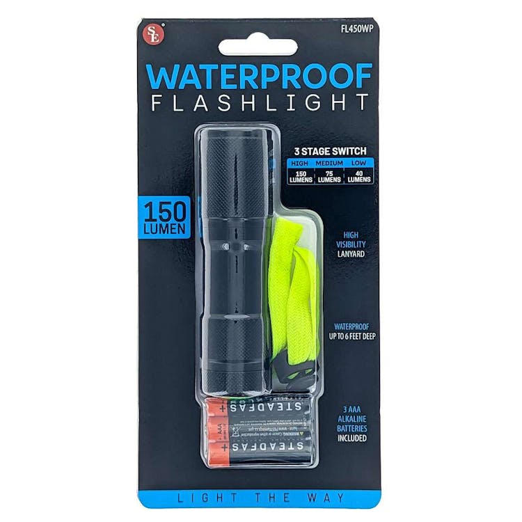 50 Lumen Black Aluminum Flashlight with Lanyard - 4" 2