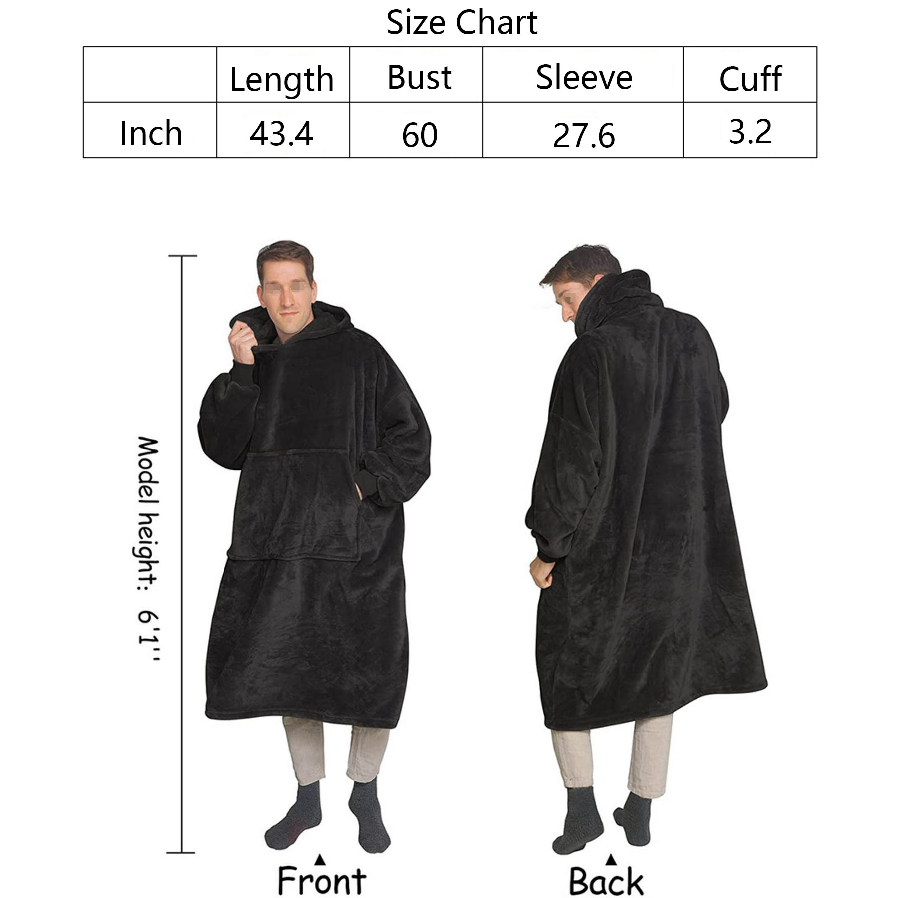 Unisex Wearable Blanket Hoodie 3
