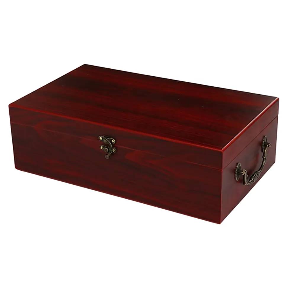 2-Bottle Red Wooden Wine Gift Box 4