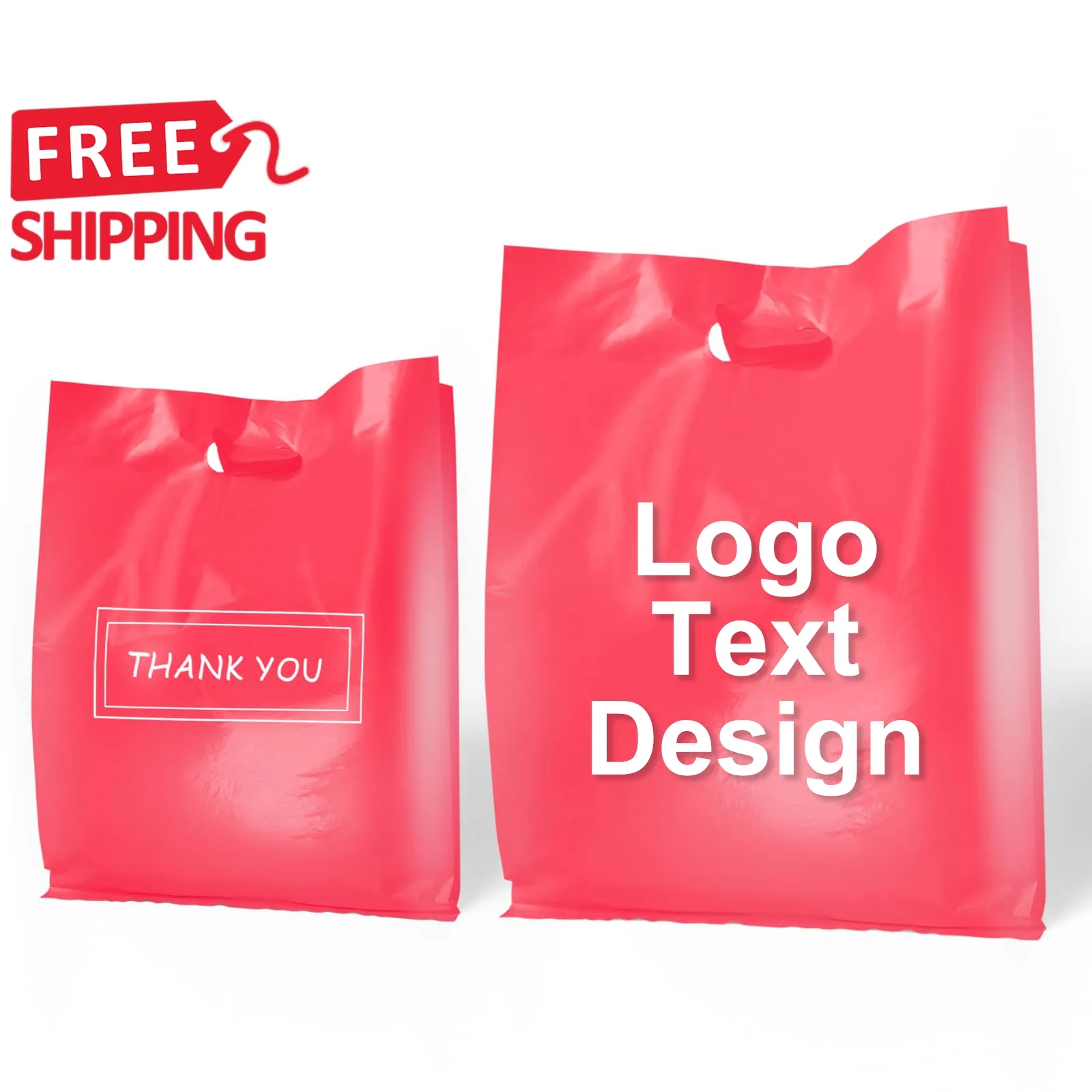 Die Cut Handle Plastic Merchandise Boutique Bag Apparel gift 4