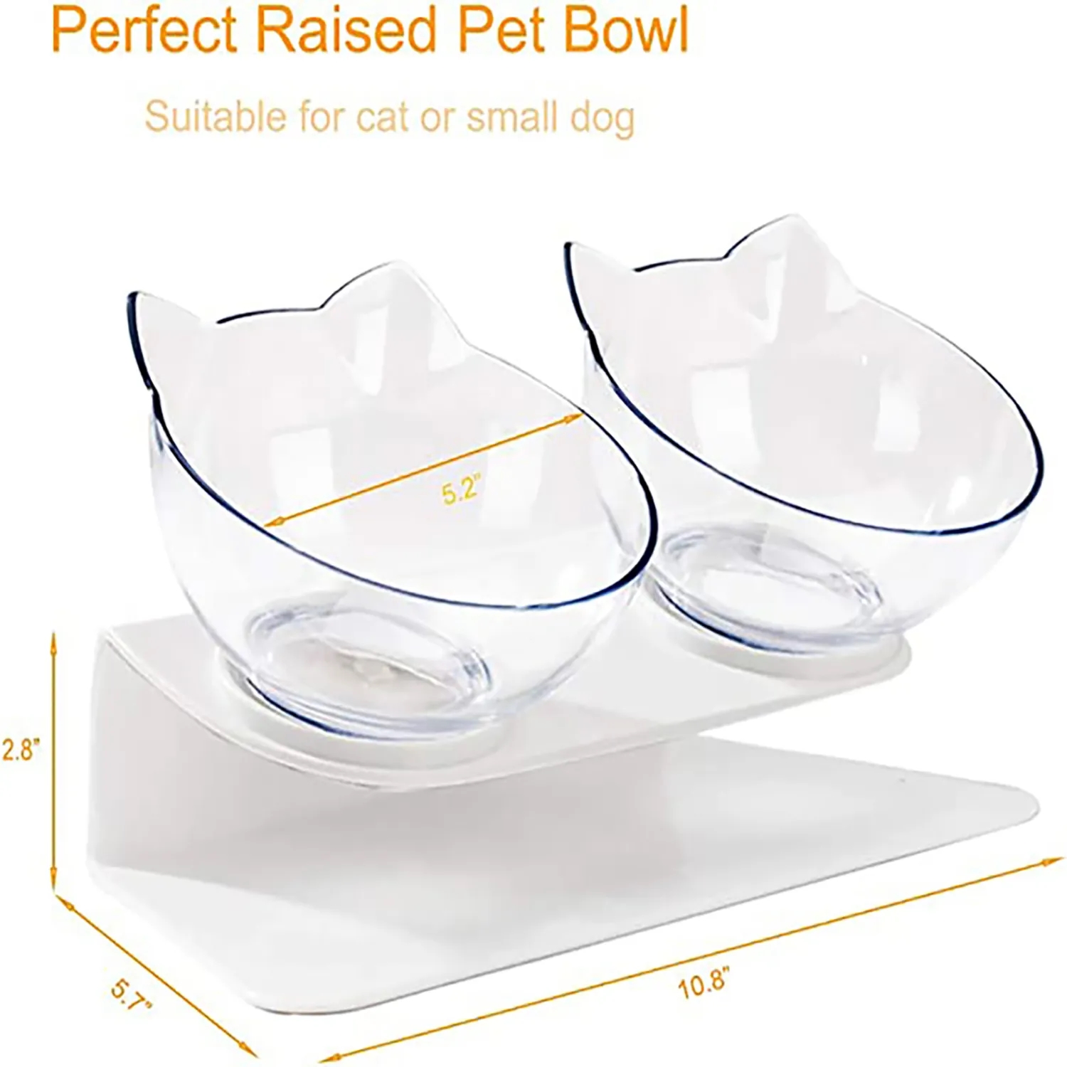 Transparent Non-Slip AS & ABS Double Pet Bow 6